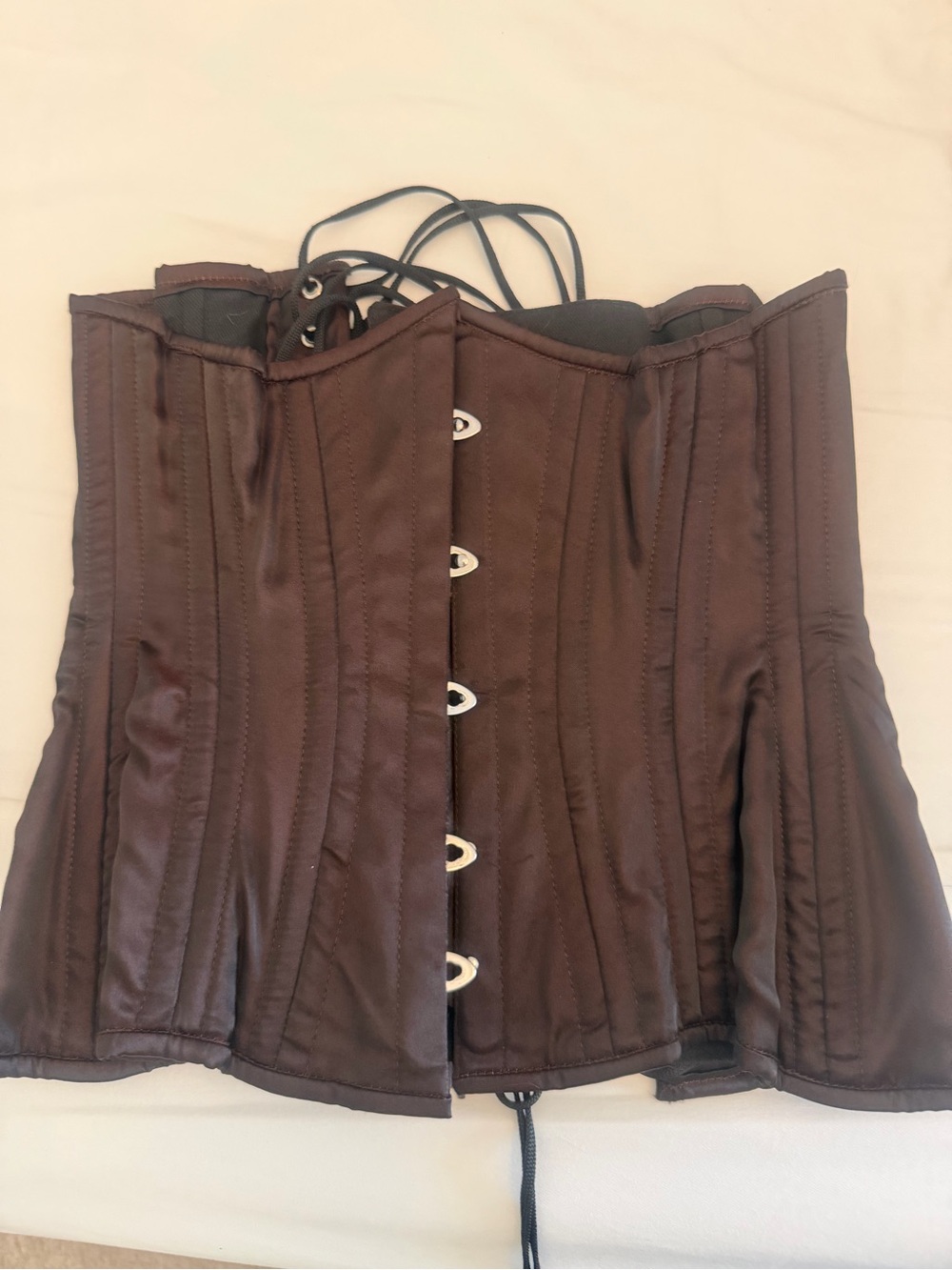 Steel boned Maroon Satin Corset Top